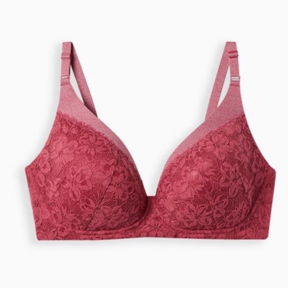 Torrid Wire-Free Plunge Lightly Lined Smooth 360° Back Smoothing™ Bra Size 40B
